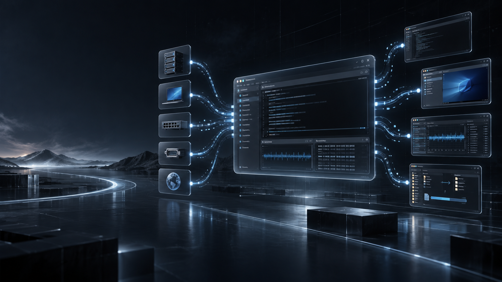 ADS.Term connecting terminal, remote systems, network analysis, and file operations in one workspace